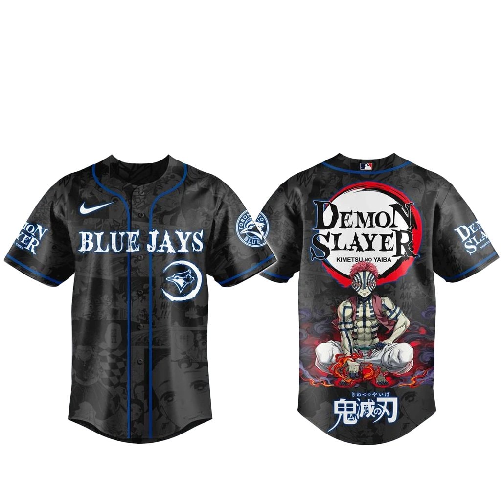 Baseball Team x Akaza Demon Slayer Night Baseball Jersey