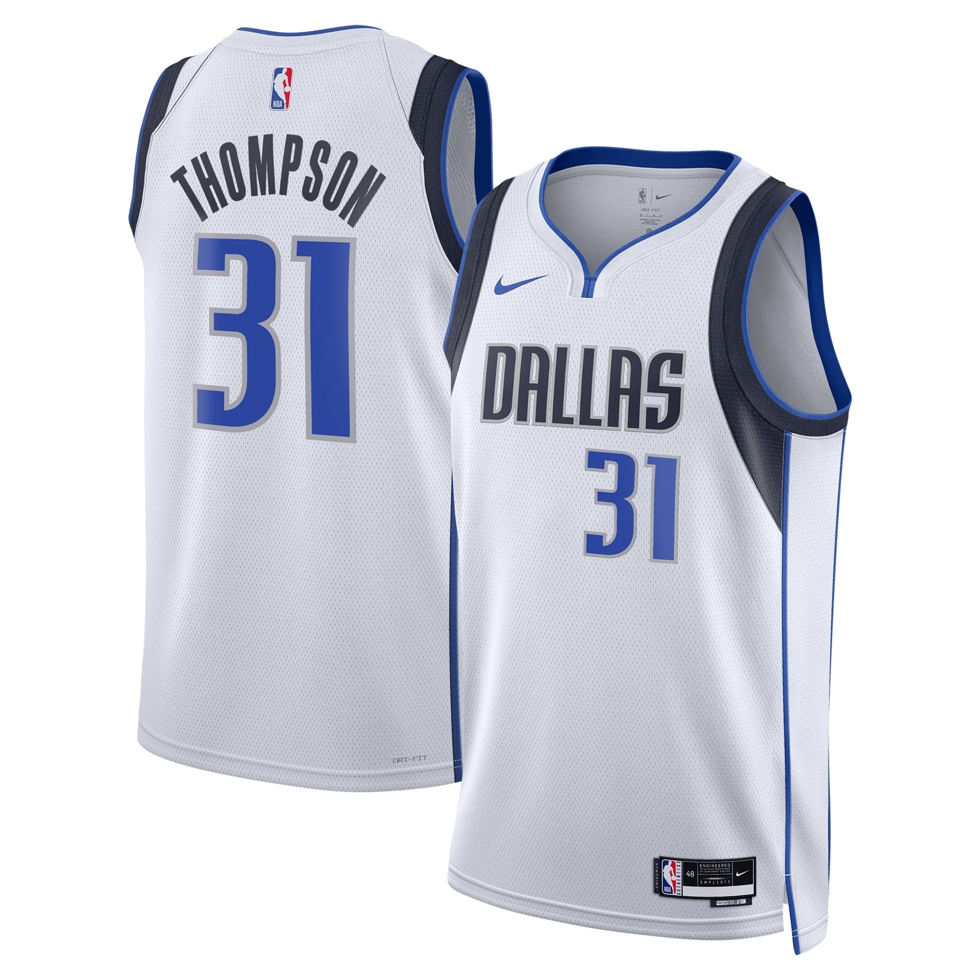 Dallas Mavericks Association Edition Swingman Jersey White Klay Thompson Unisex