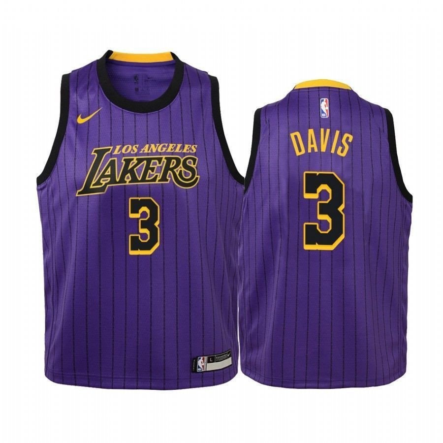 Youth Los Angeles Lakers Anthony Davis #3 City Edition Basketball Jersey Unisex Multicolor