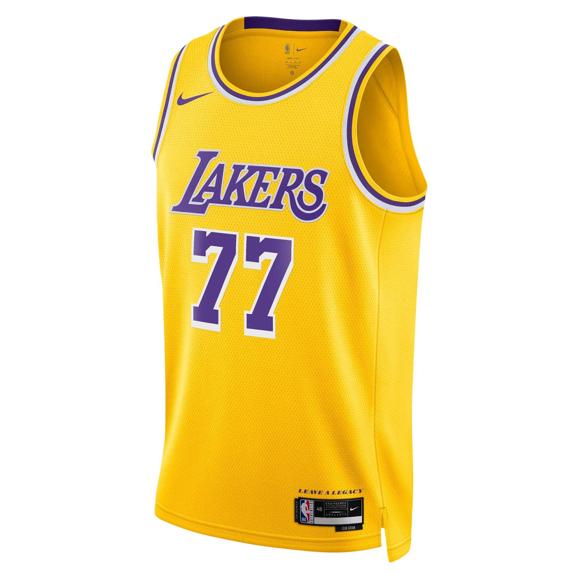 Los Angeles Lakers Icon Edition Swingman Jersey Gold Luka Doncic Unisex