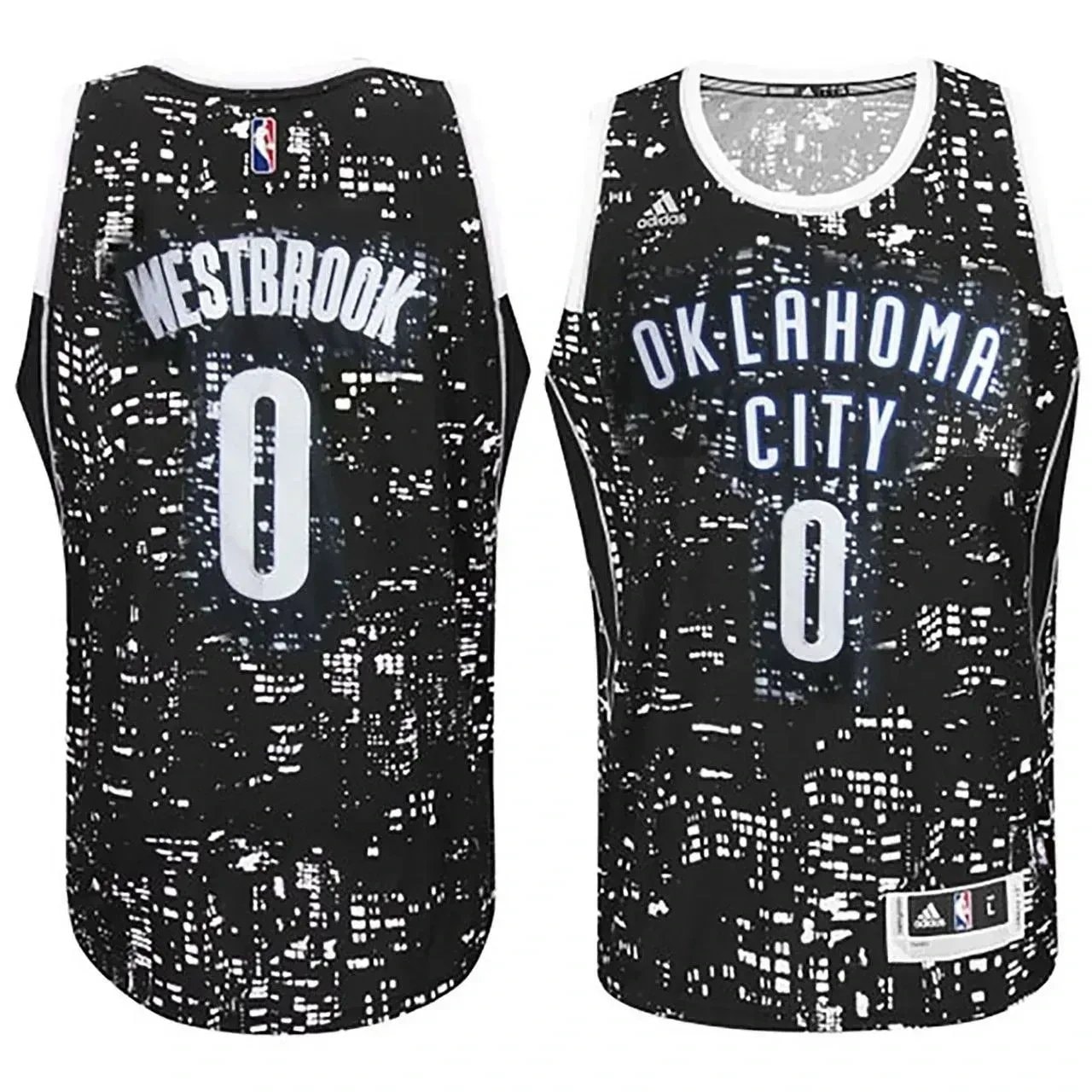 Russell Westbrook Oklahoma City Thunder City Lights Black Swingman Jersey Mens S-3XL