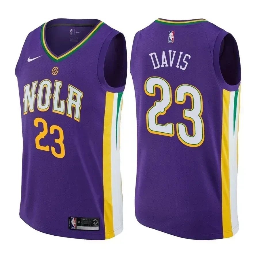 Anthony Davis 23 Pelicans City Edition Purple NBA Jersey - Men's