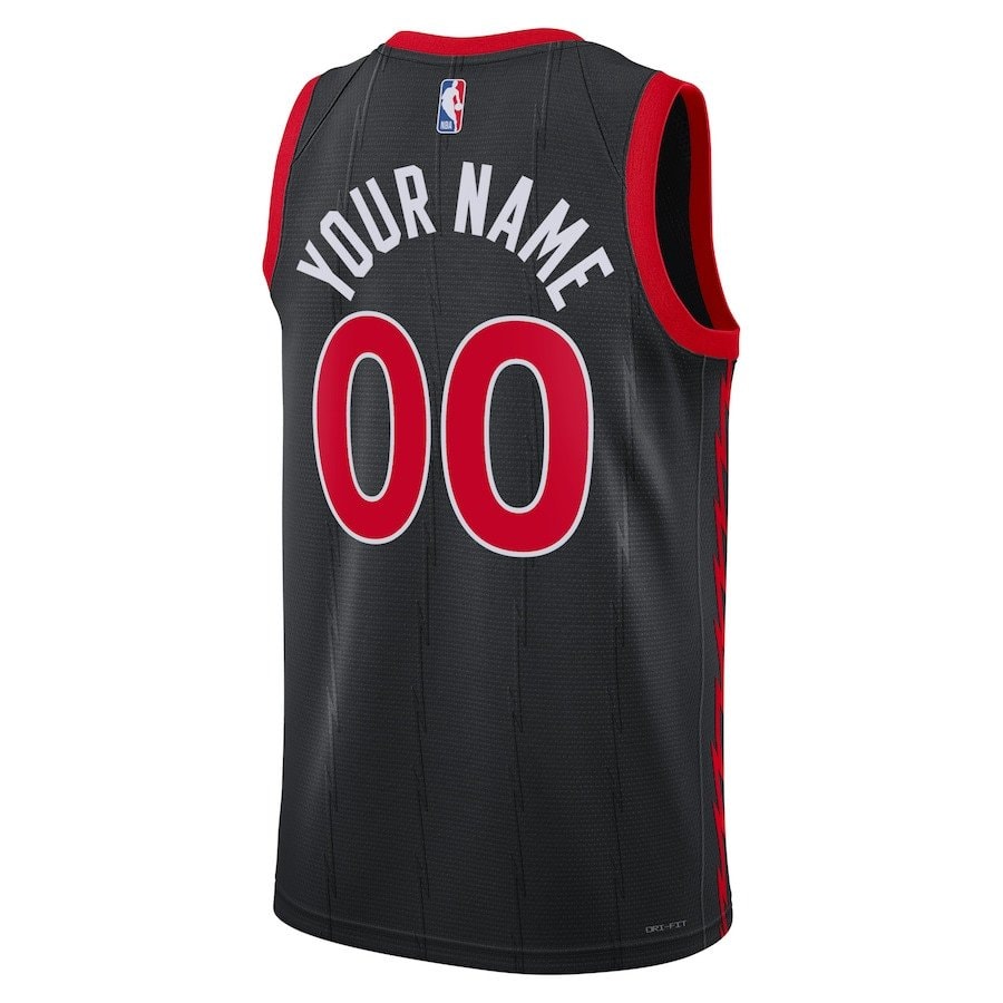 Toronto Raptors 2023/24 Statement Swingman Custom Men Jersey Black Multicolor