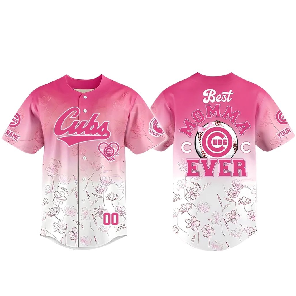 Custom Name and Number Baseball Team Happy Mother’s Day 2026 Pink Baseball Jersey