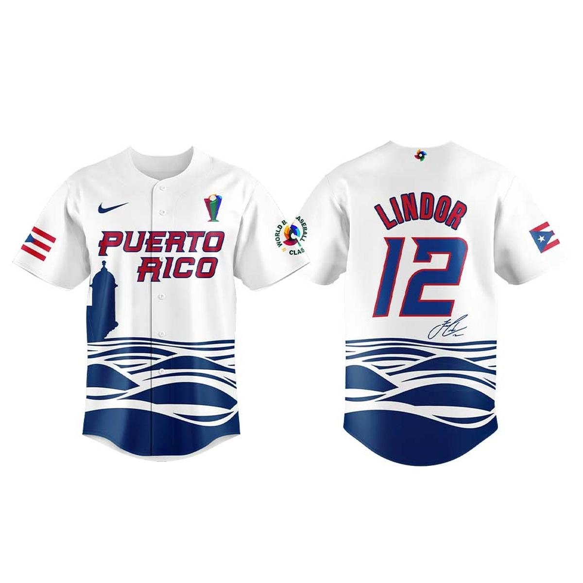 Francisco Lindor Puerto Rico 2026 Baseball Team Personalized Baseball Jersey