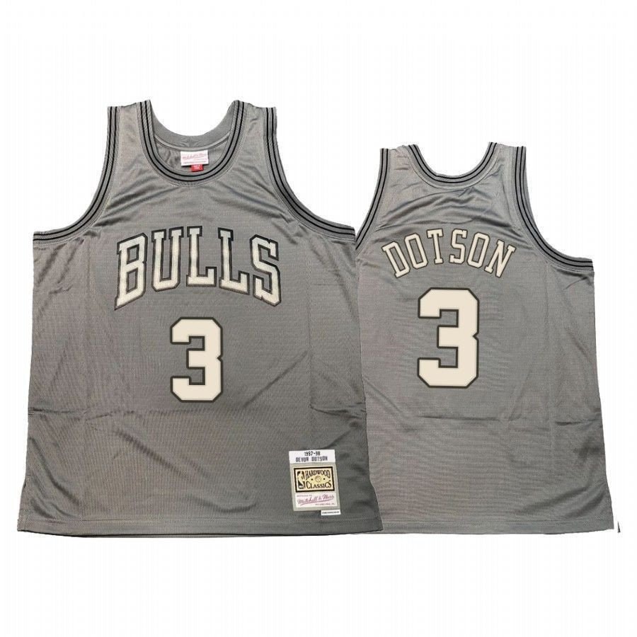 Men's Devon Dotson 3 Basketball Team Hardwood Classics Jersey Gray