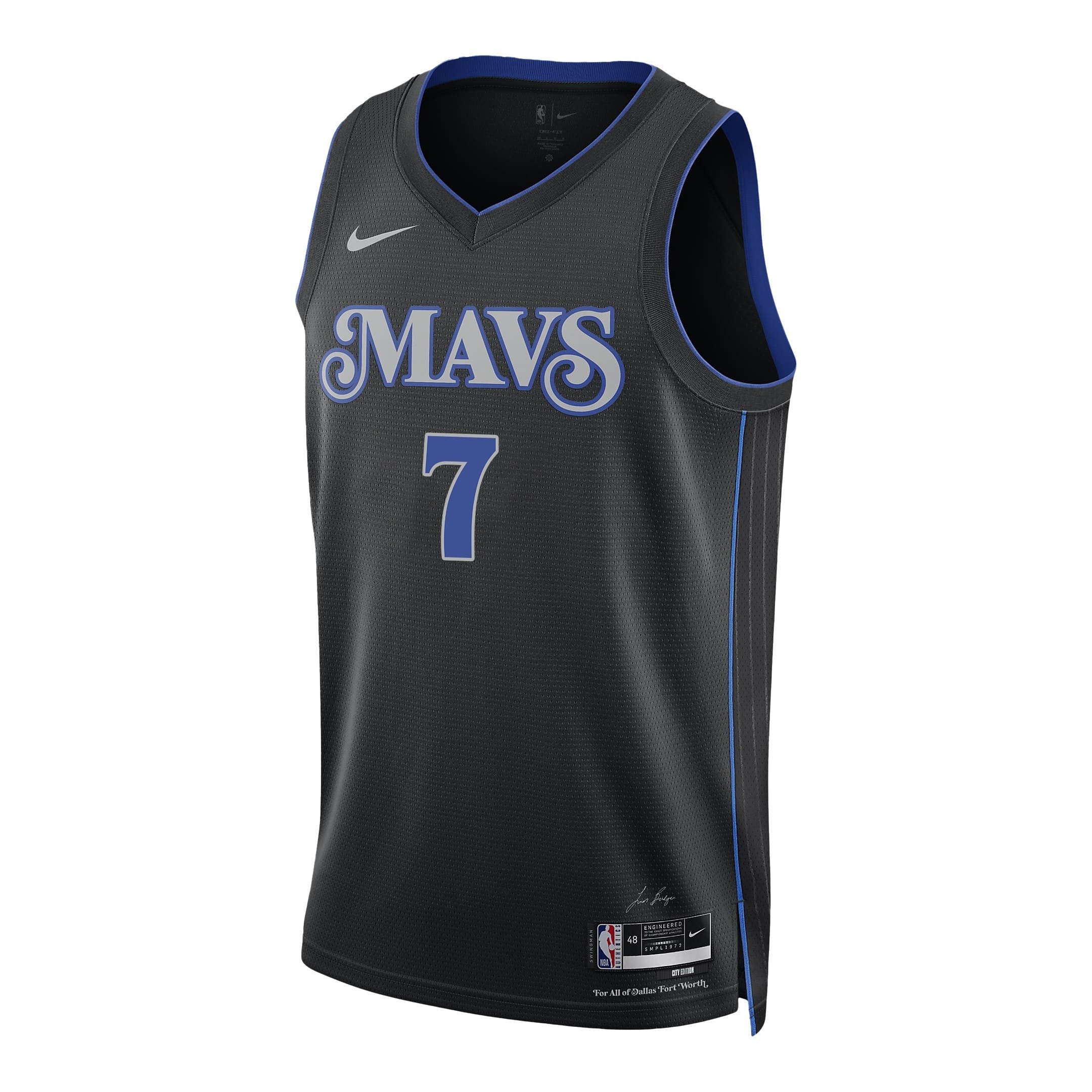 Dwight Powell 7 Dallas Mavericks 2024 Finals Patch Swingman Jersey City Edition Black