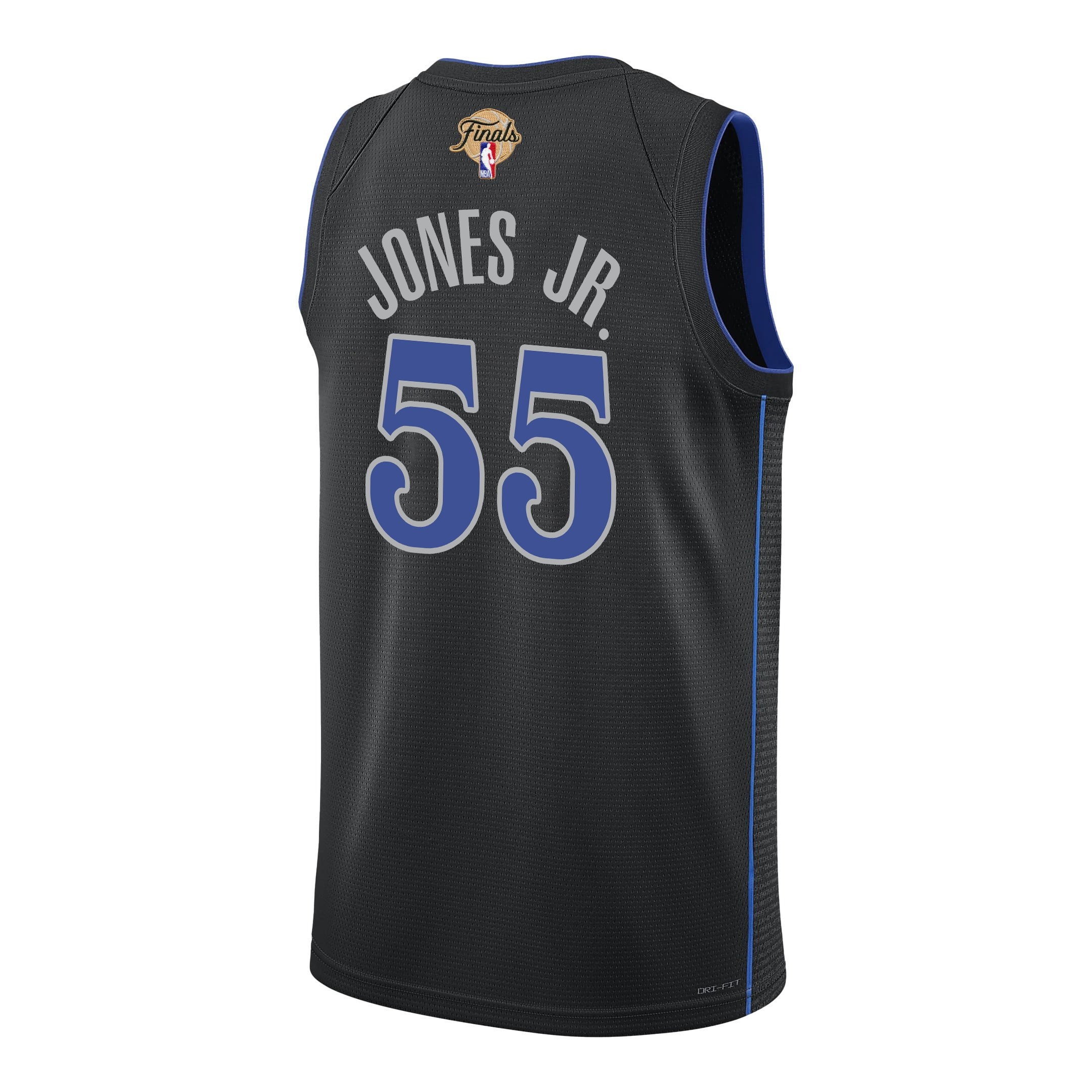 Derrick Jones Jr. 55 Dallas Mavericks 2024 Finals Patch Swingman Jersey City Edition Black
