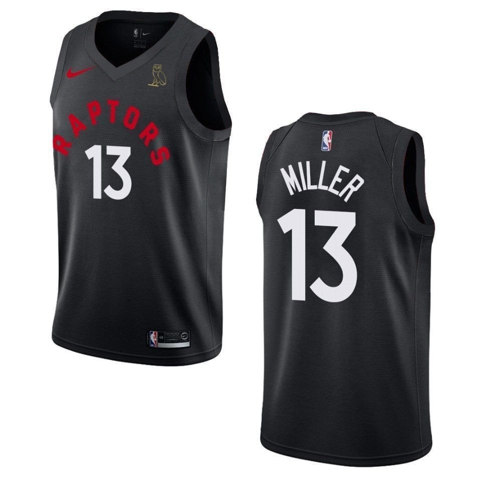 Men's Toronto Raptors Malcolm Miller Drake OVO Collection Jersey Black Multicolor S-3XL