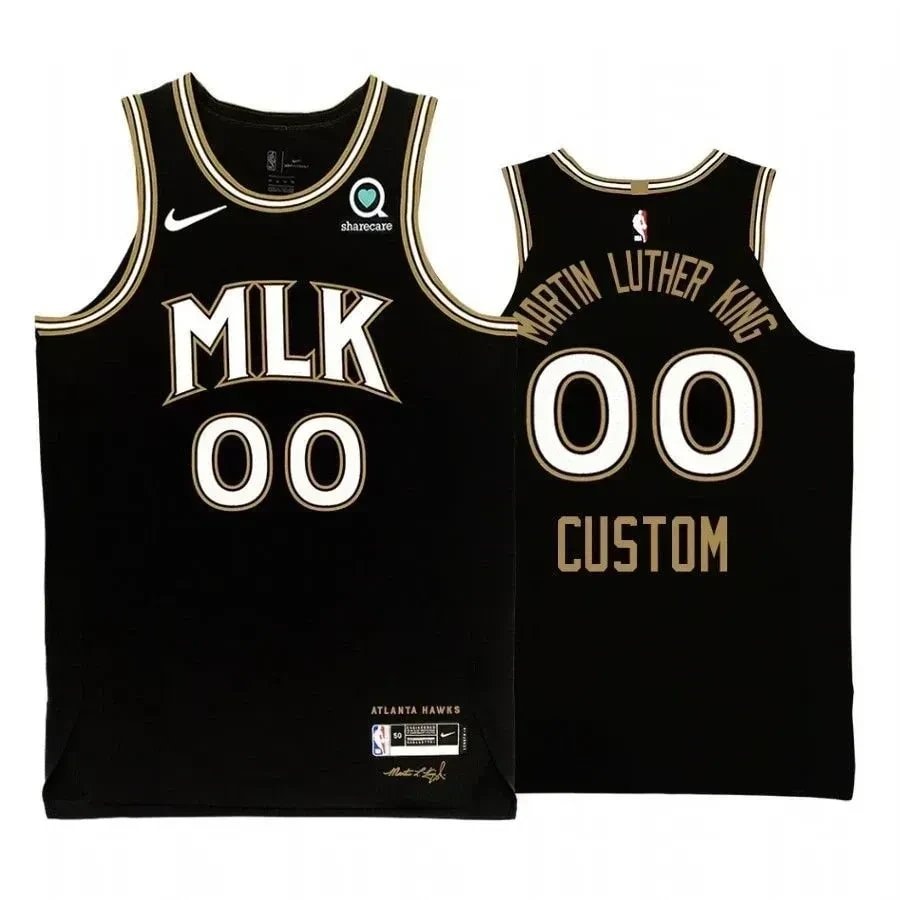Custom Martin Luther King Day Hawks Honor Black Multicolor Jersey Unisex