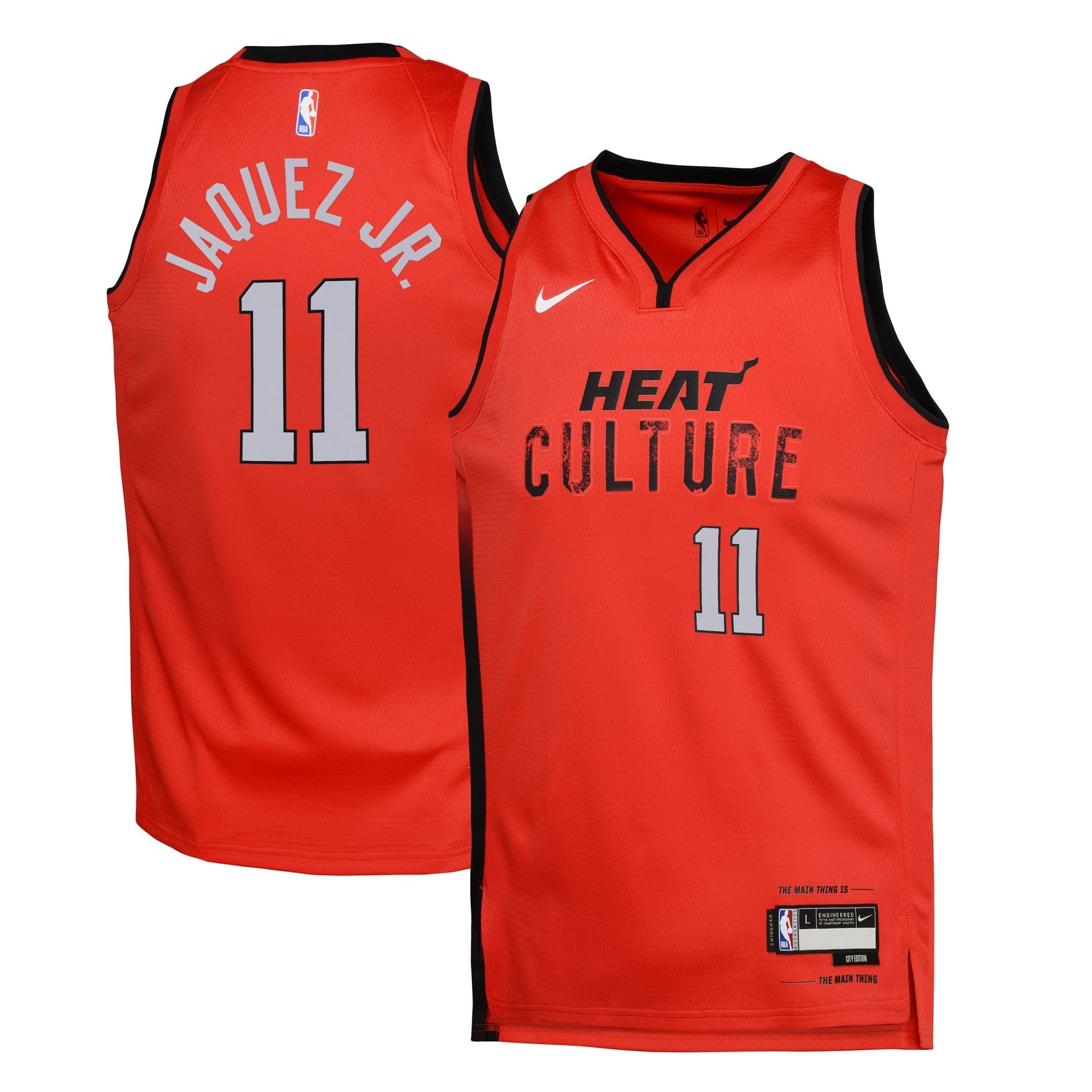 Miami Heat City Edition Swingman Jersey 2024 Red Jaime Jaquez Jr Youth