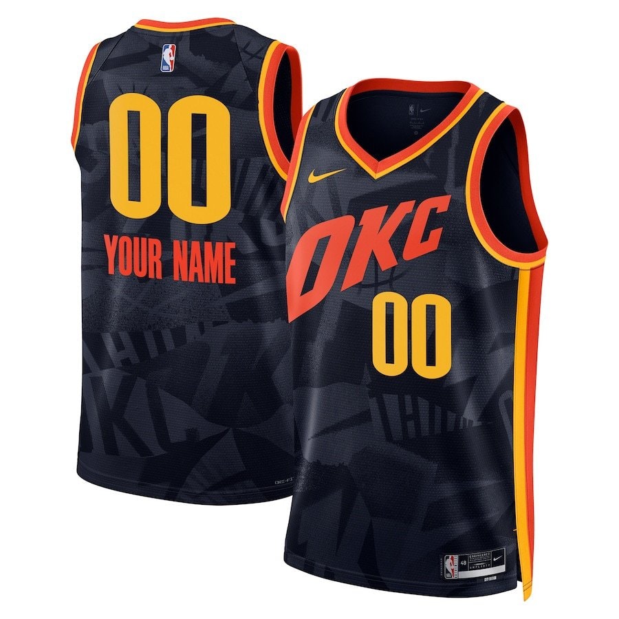 Oklahoma City Thunder 2023/24 City Edition Swingman Custom Jersey - Navy Unisex