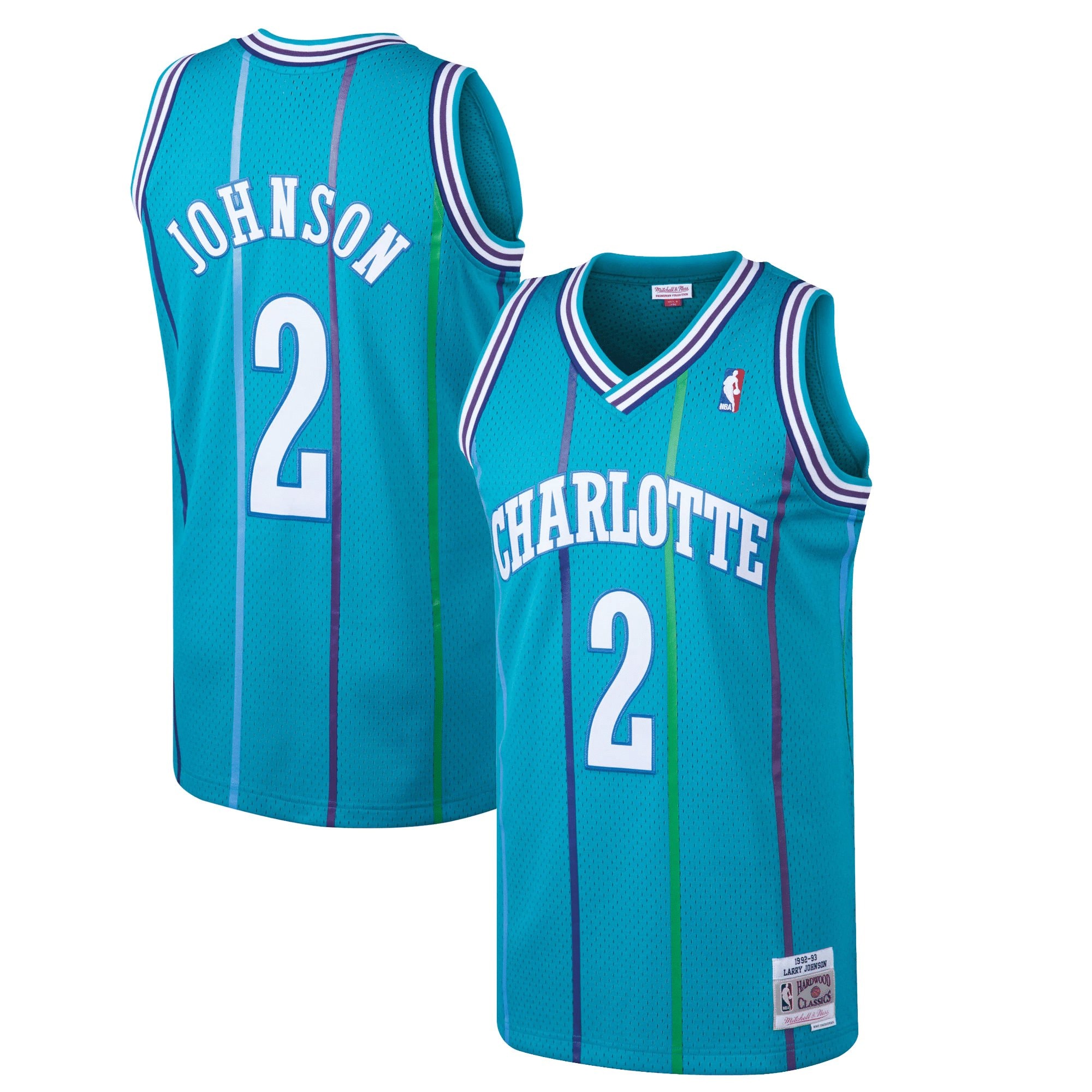Larry Johnson Basketball Team Mitchell & Ness 1992-93 Hardwood Classics Swingman Jersey - Teal Jersey