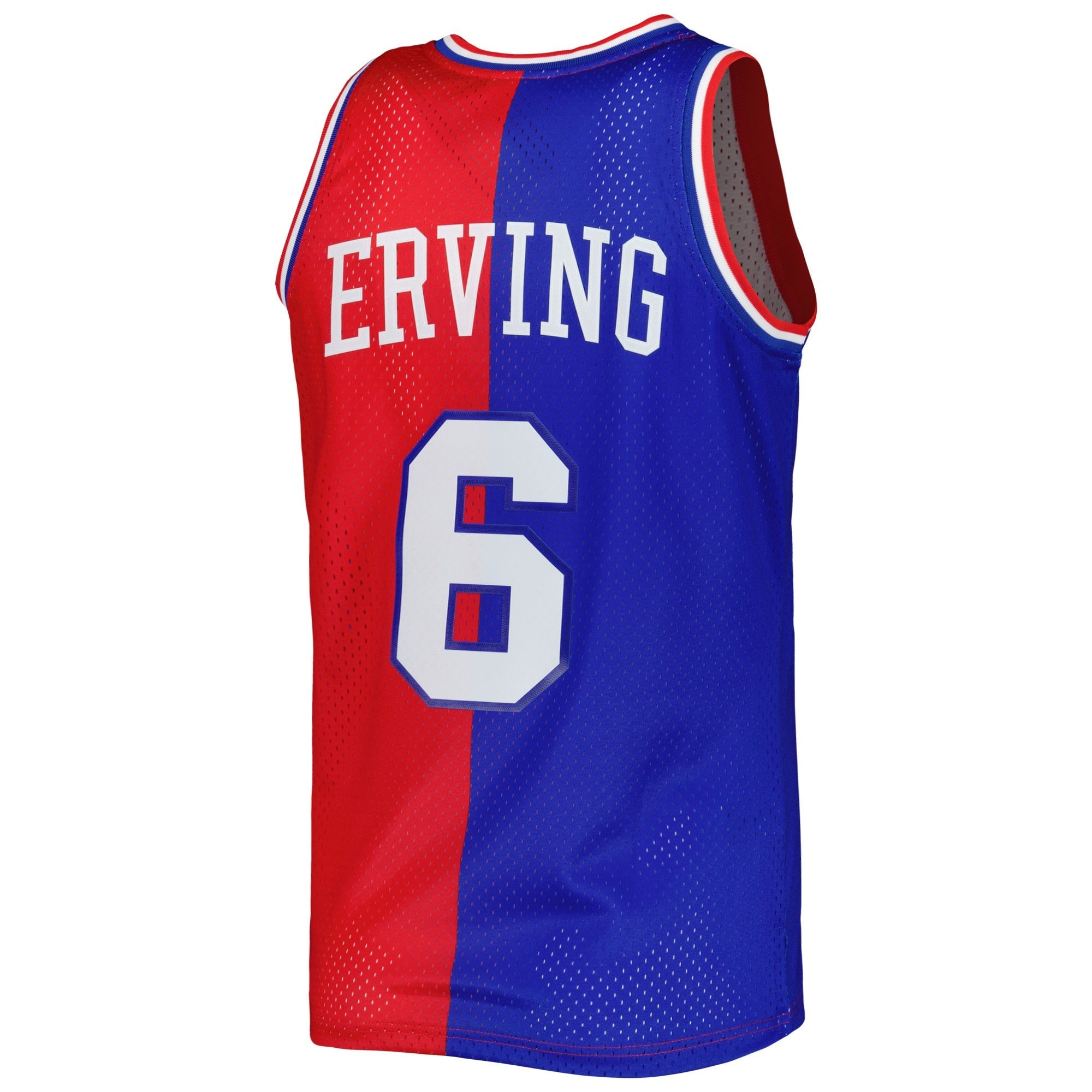 Men's Mitchell & Ness Julius Erving Royal/Red Philadelphia 76ers 1982/83 Hardwood Classics Split Swingman Jersey