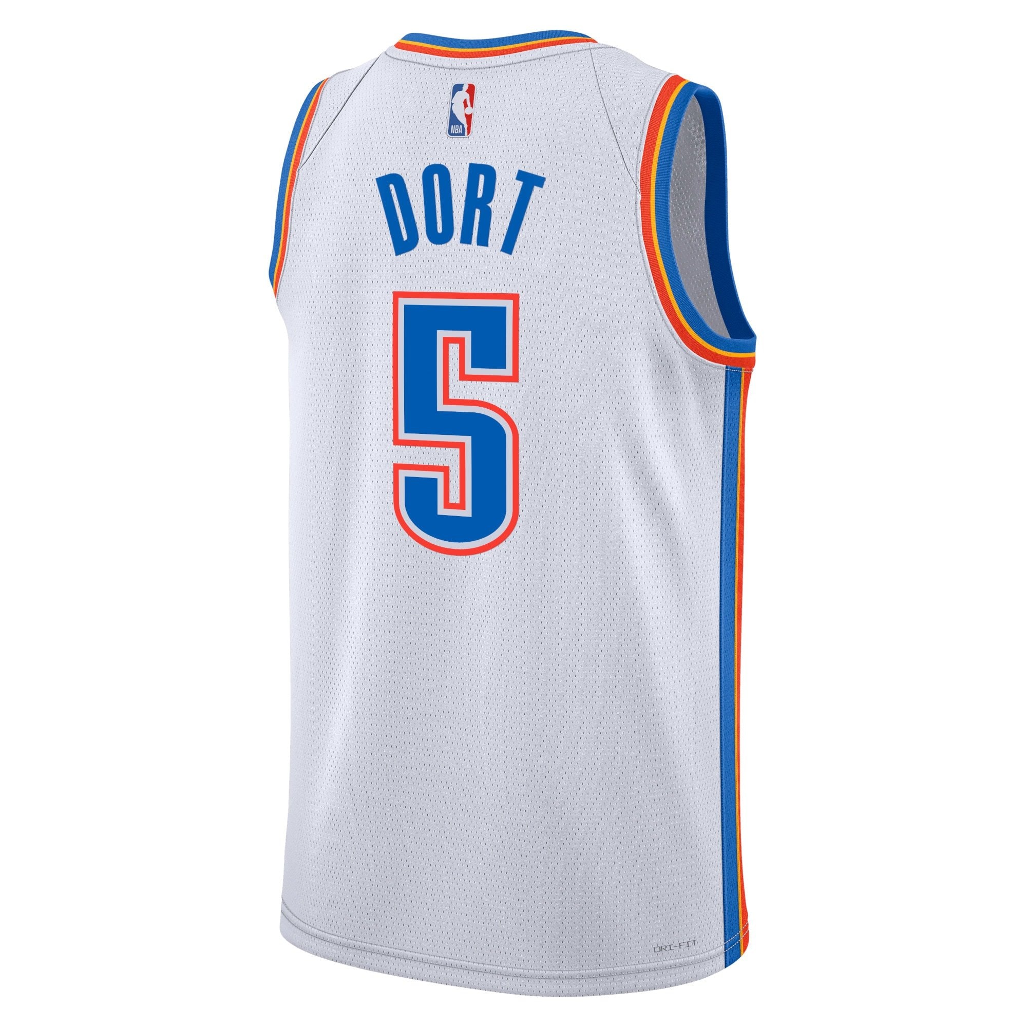 Oklahoma City Thunder Association Edition Swingman Jersey White Luguentz Dort Unisex