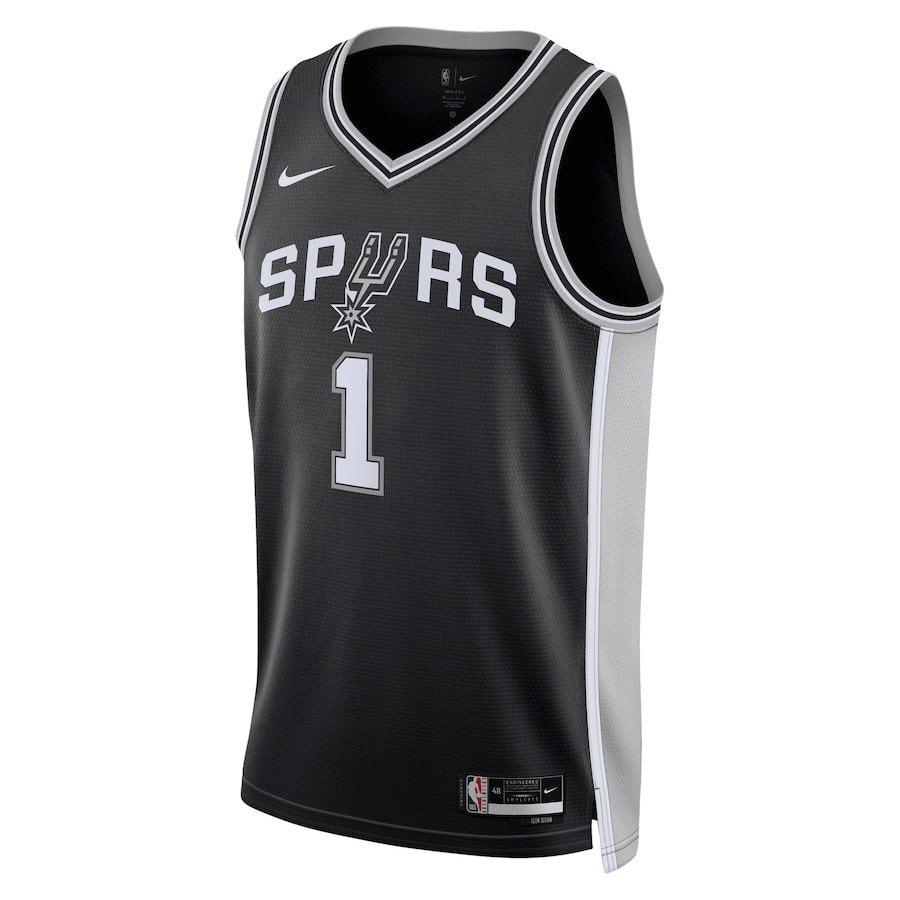 Victor Wembanyama 1 San Antonio Spurs Unisex Swingman Jersey Icon Edition Black