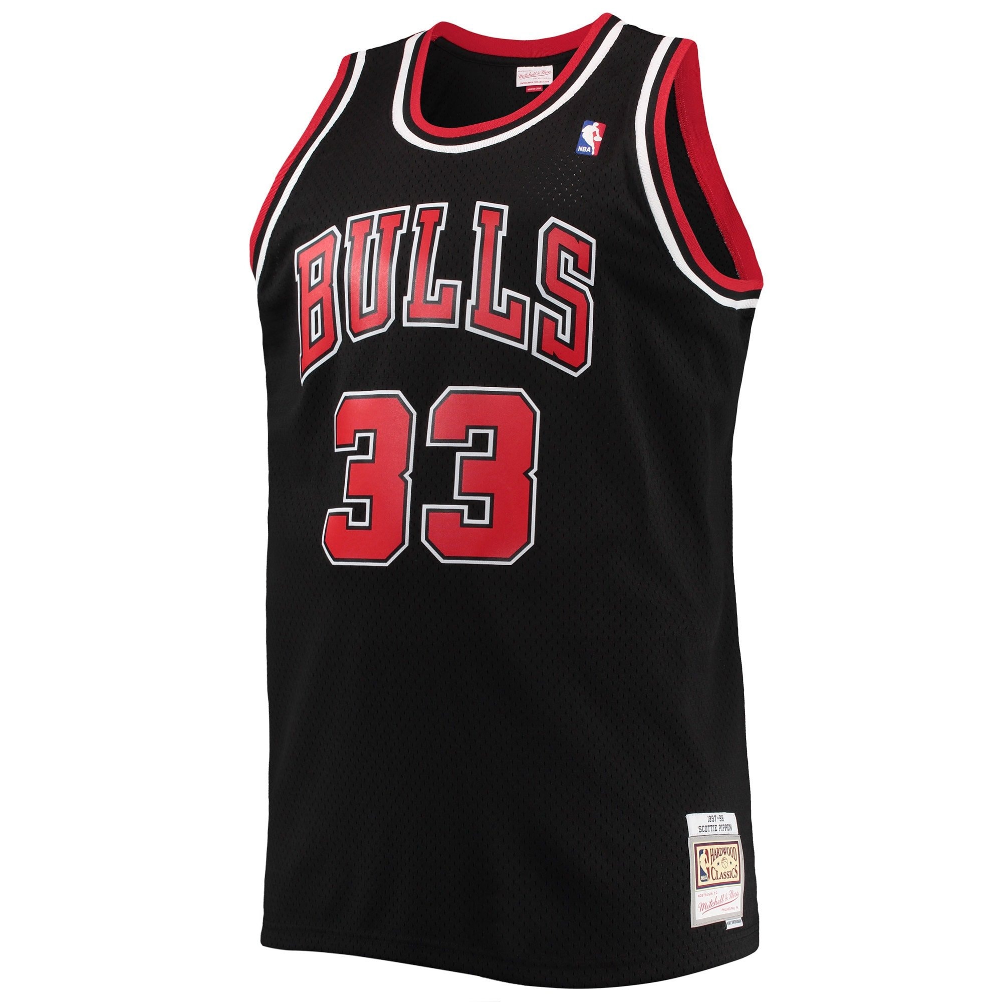 Men's Mitchell & Ness Scottie Pippen Black Chicago Bulls Big & Tall Hardwood Classics Swingman Jersey