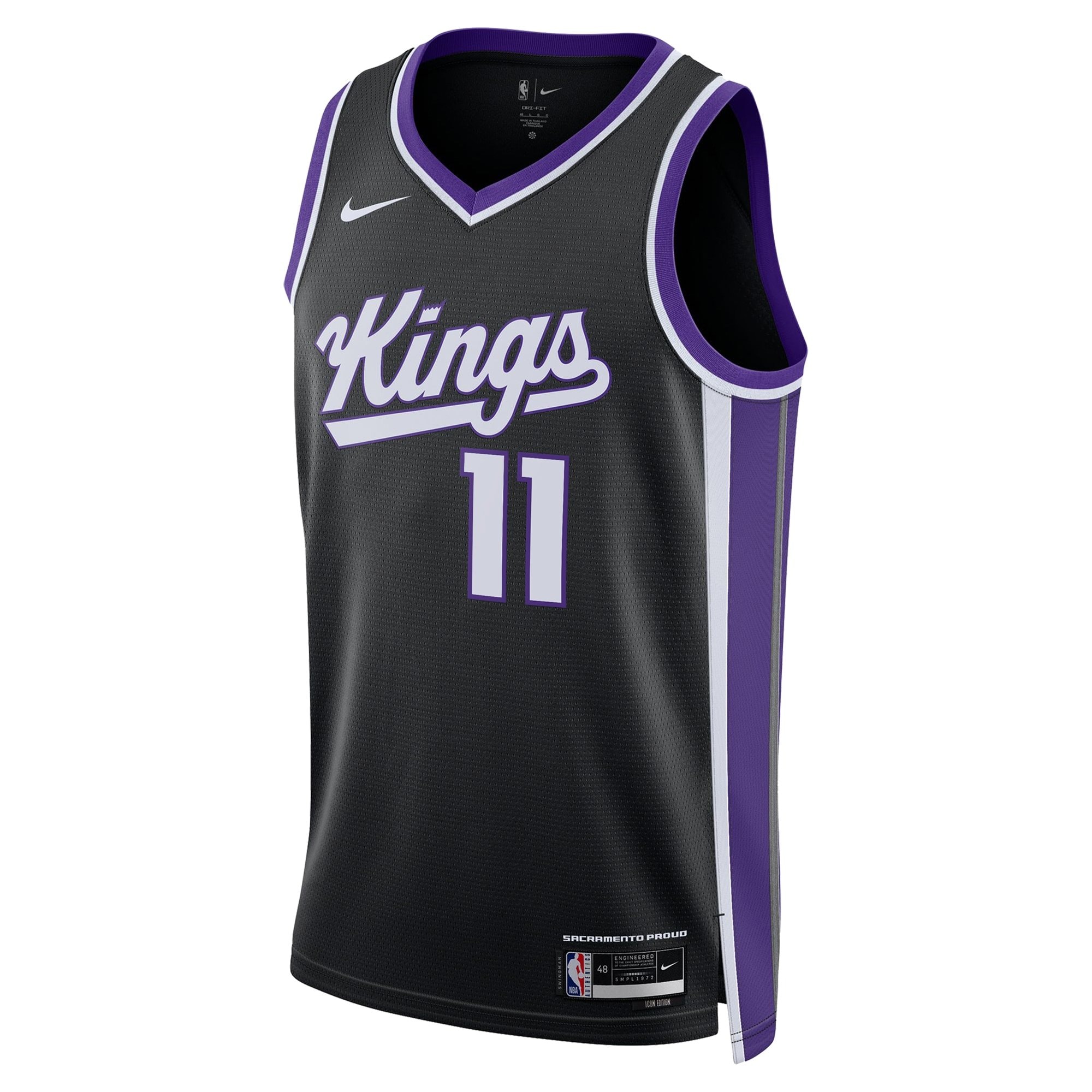 Sacramento Kings Icon Edition Swingman Jersey Black Domantas Sabonis Unisex