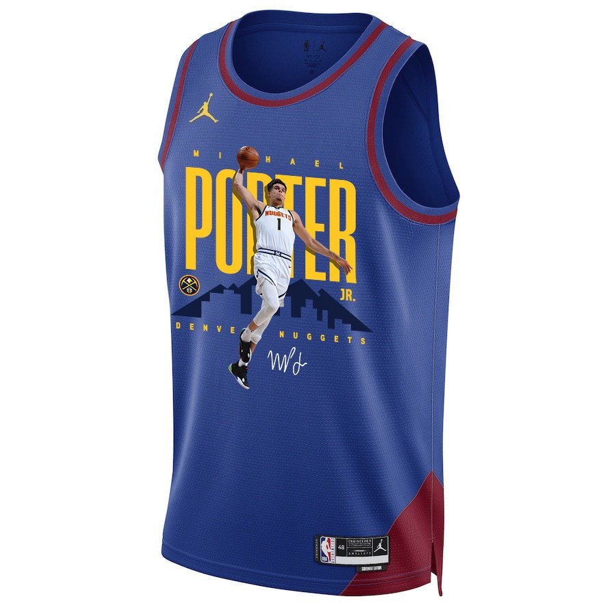 Michael Porter Jr. 1 Denver Nuggets X-Factor Player 2023 NBA Champions Swingman Jersey - Blue