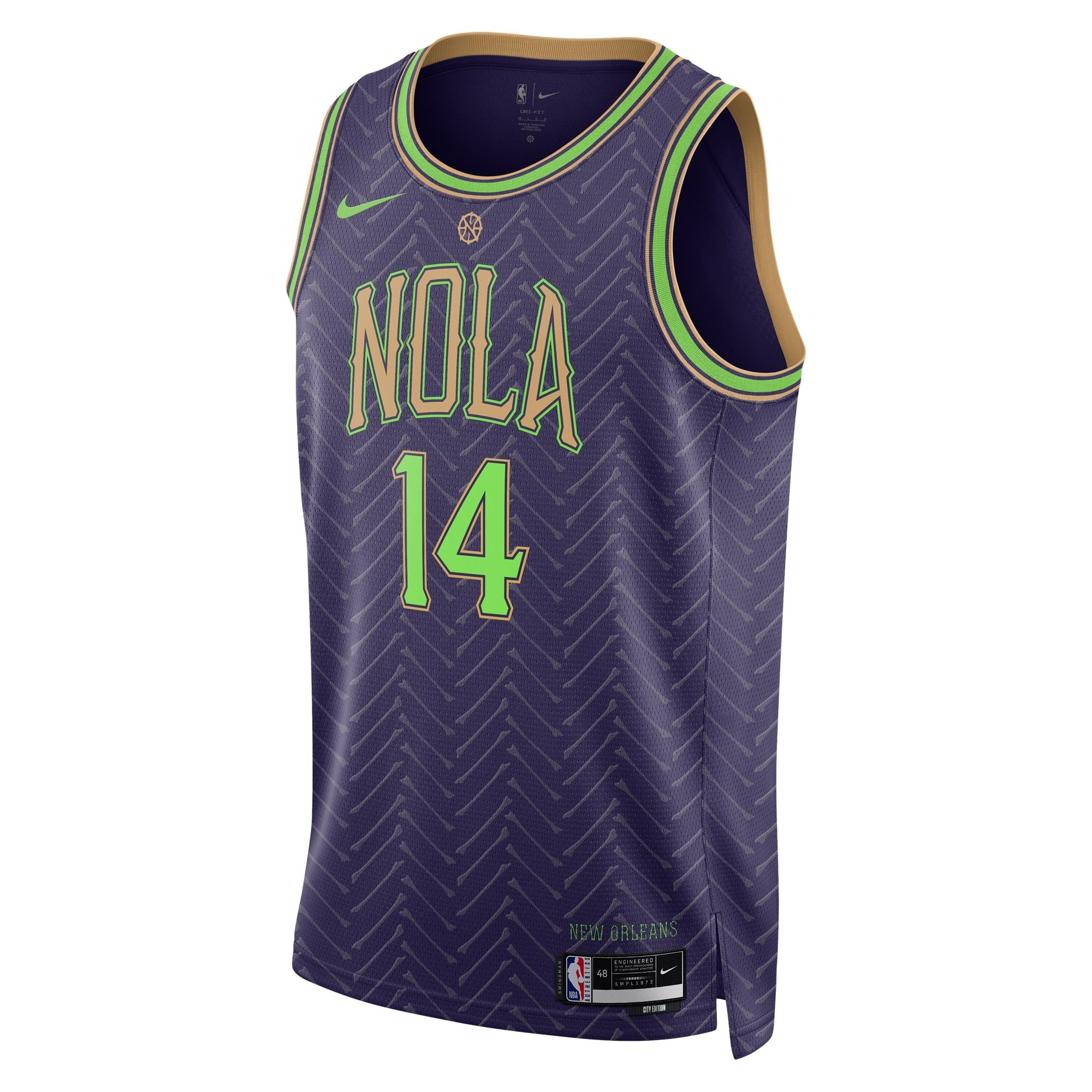 New Orleans Pelicans 2024 City Edition Swingman Jersey Purple Brandon Ingram Unisex