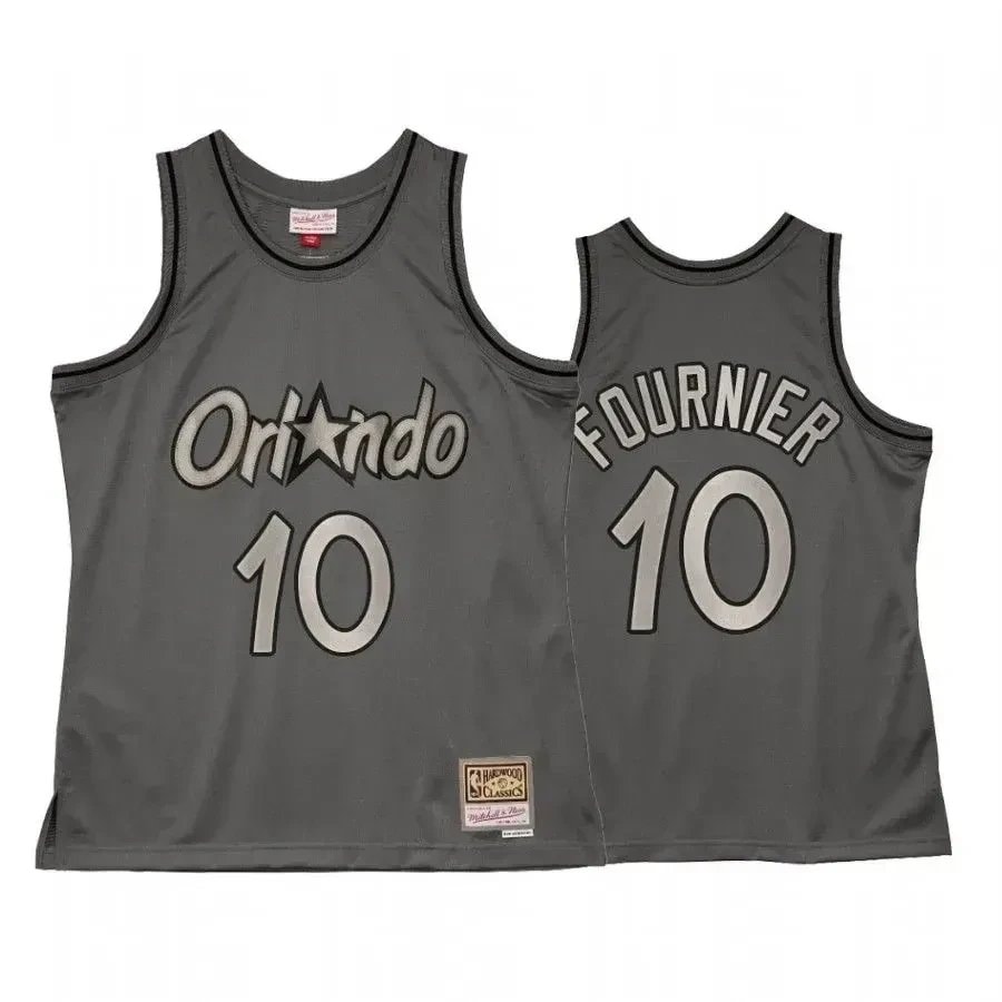 Men's Evan Fournier 10 Orlando Magic Metal Works Jersey Charcoal