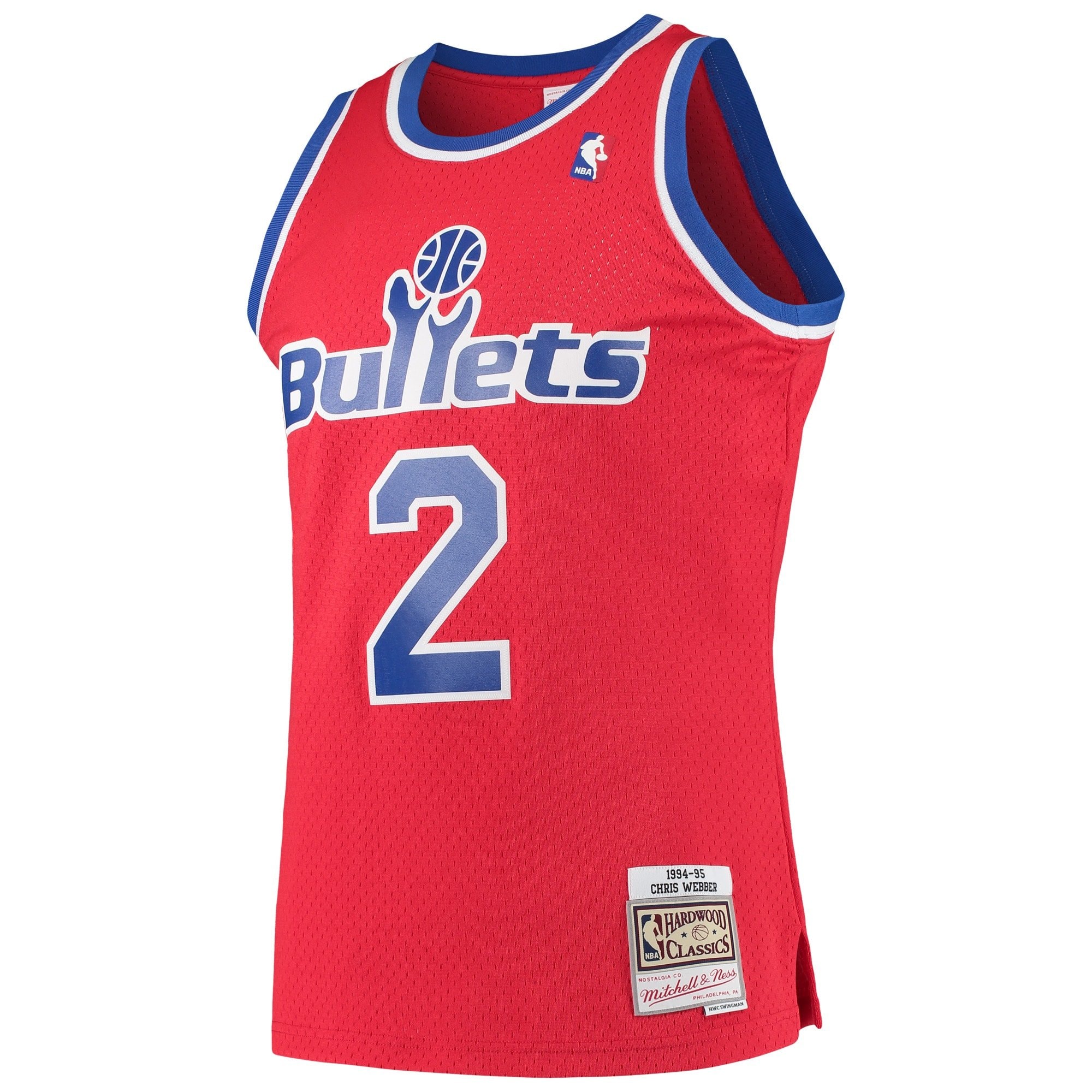 Men's Mitchell & Ness Chris Webber Red Washington Bullets Hardwood Classics 1994-95 Swingman Jersey