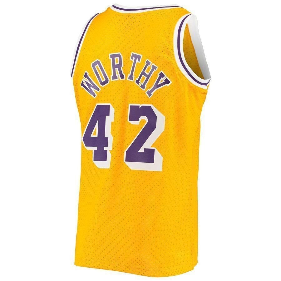 James Worthy Los Angeles Lakers Mitchell & Ness 1984-85 Hardwood Classics Swingman Jersey Gold