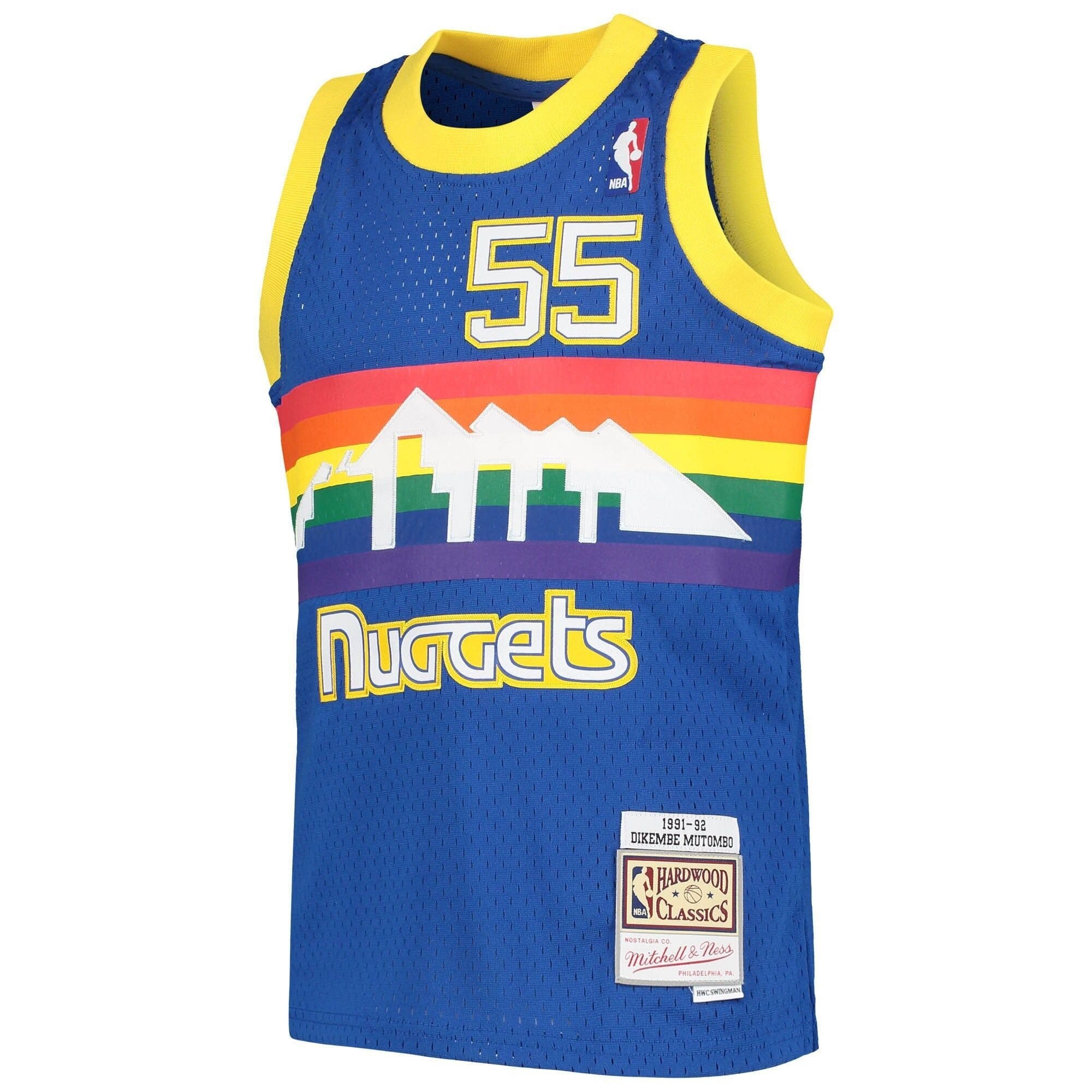 Dikembe Mutombo Denver Nuggets Mitchell & Ness Youth 1991-92 Hardwood Classics Swingman Jersey Royal