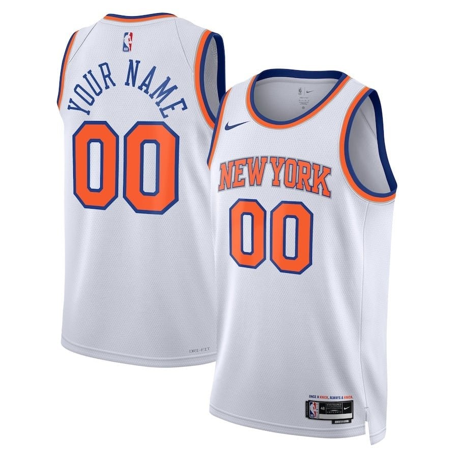 New York Knicks 2023/24 Association Swingman Custom Men Jersey White