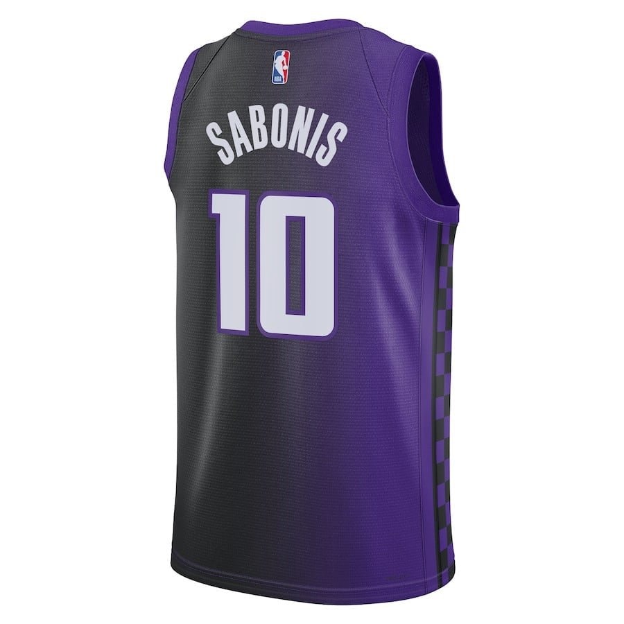 Domantas Sabonis 10 Sacramento Kings Unisex Swingman Jersey Statement Edition Purple Black