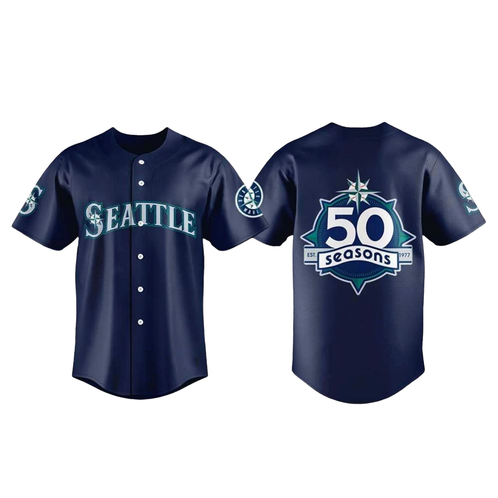 2026 Baseball Team 50th Seasons Celebration Weekend Baseball Jersey Navy