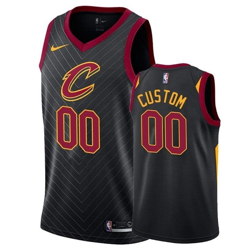 Men's Custom Cavaliers Black Basketball Jersey S-3XL
