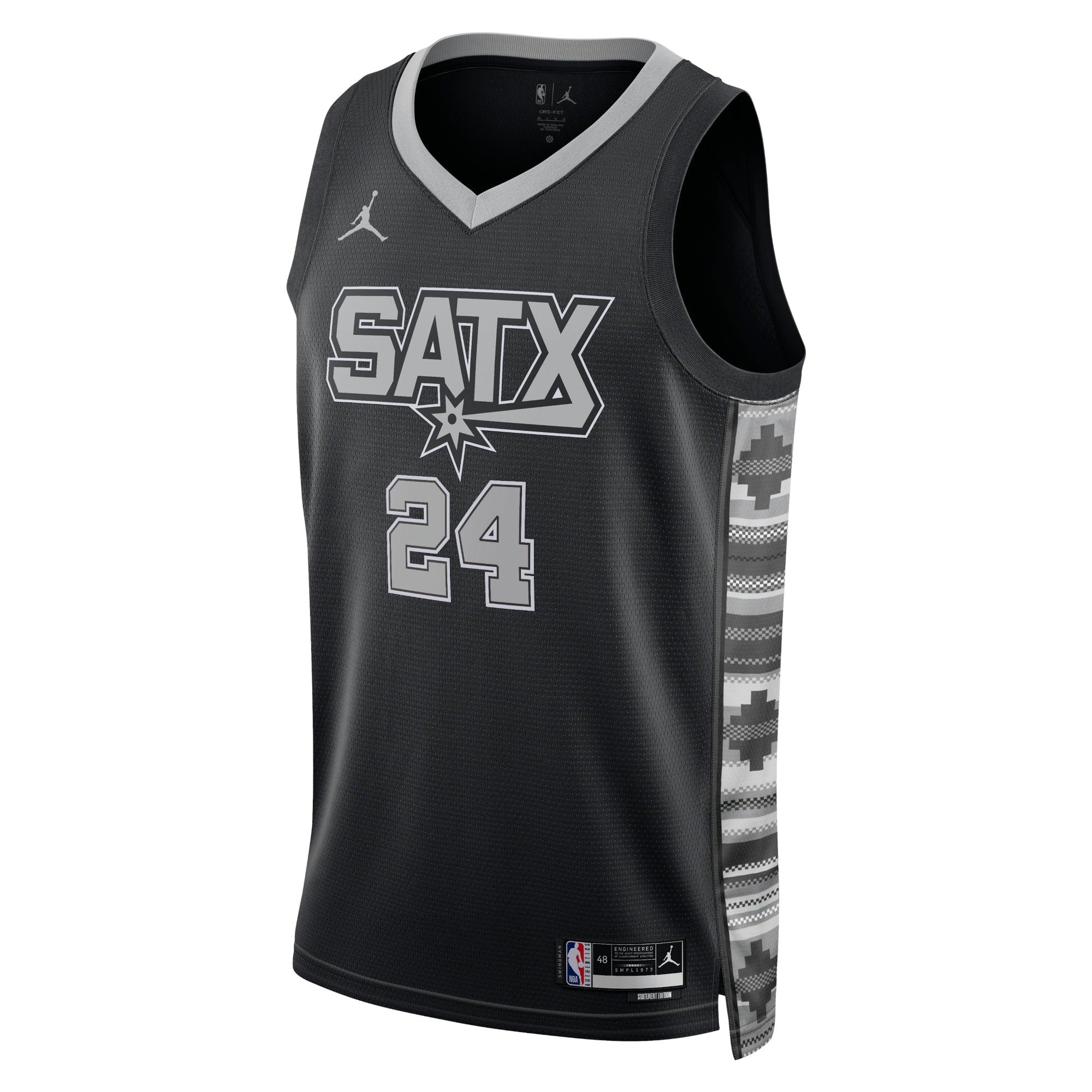 San Antonio Spurs Jordan Statement Edition Swingman Jersey Black Devin Vassell Unisex