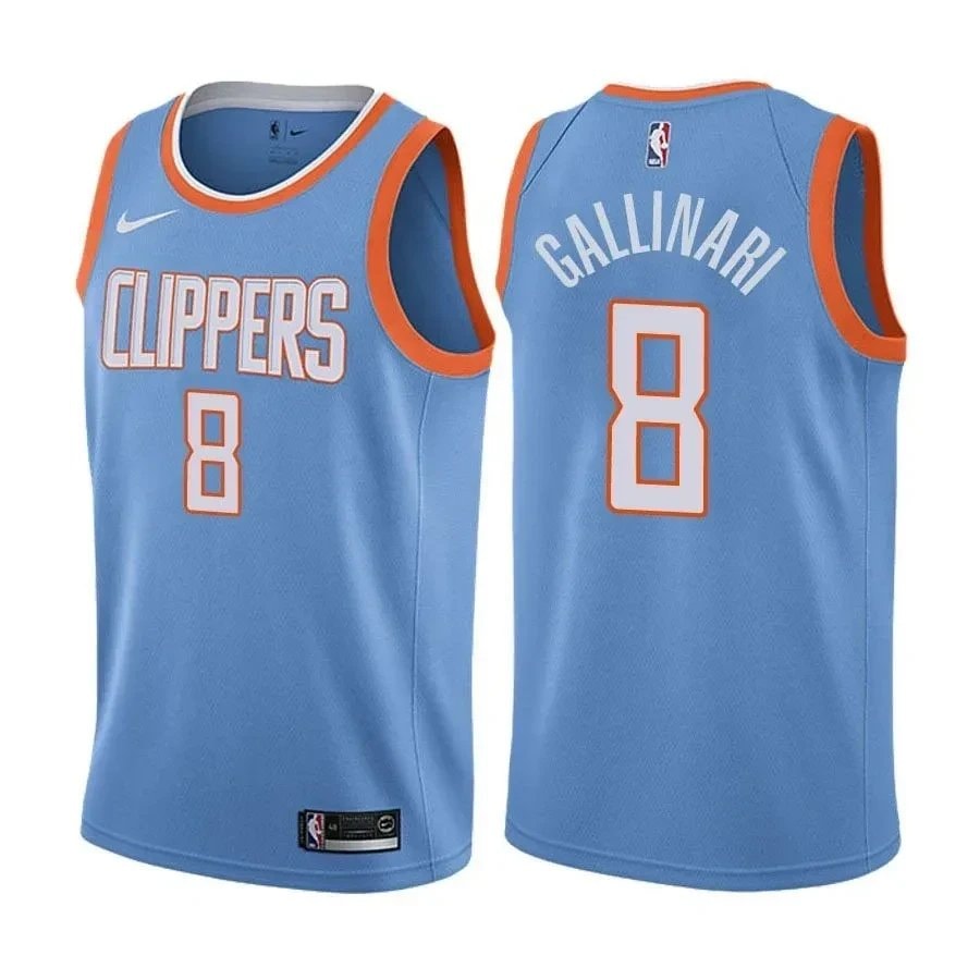 Men's Danilo Gallinari #8 City Edition Blue NBA Jersey Clippers