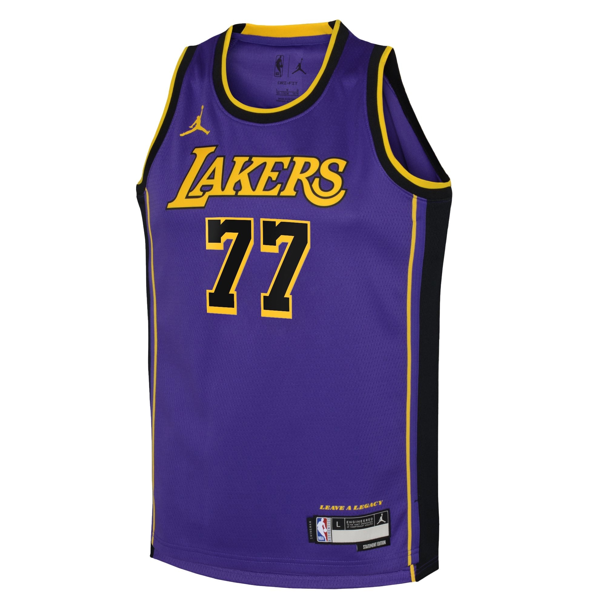 Los Angeles Lakers Jordan Brand Statement Edition Swingman Jersey Purple Luka Dončić Youth