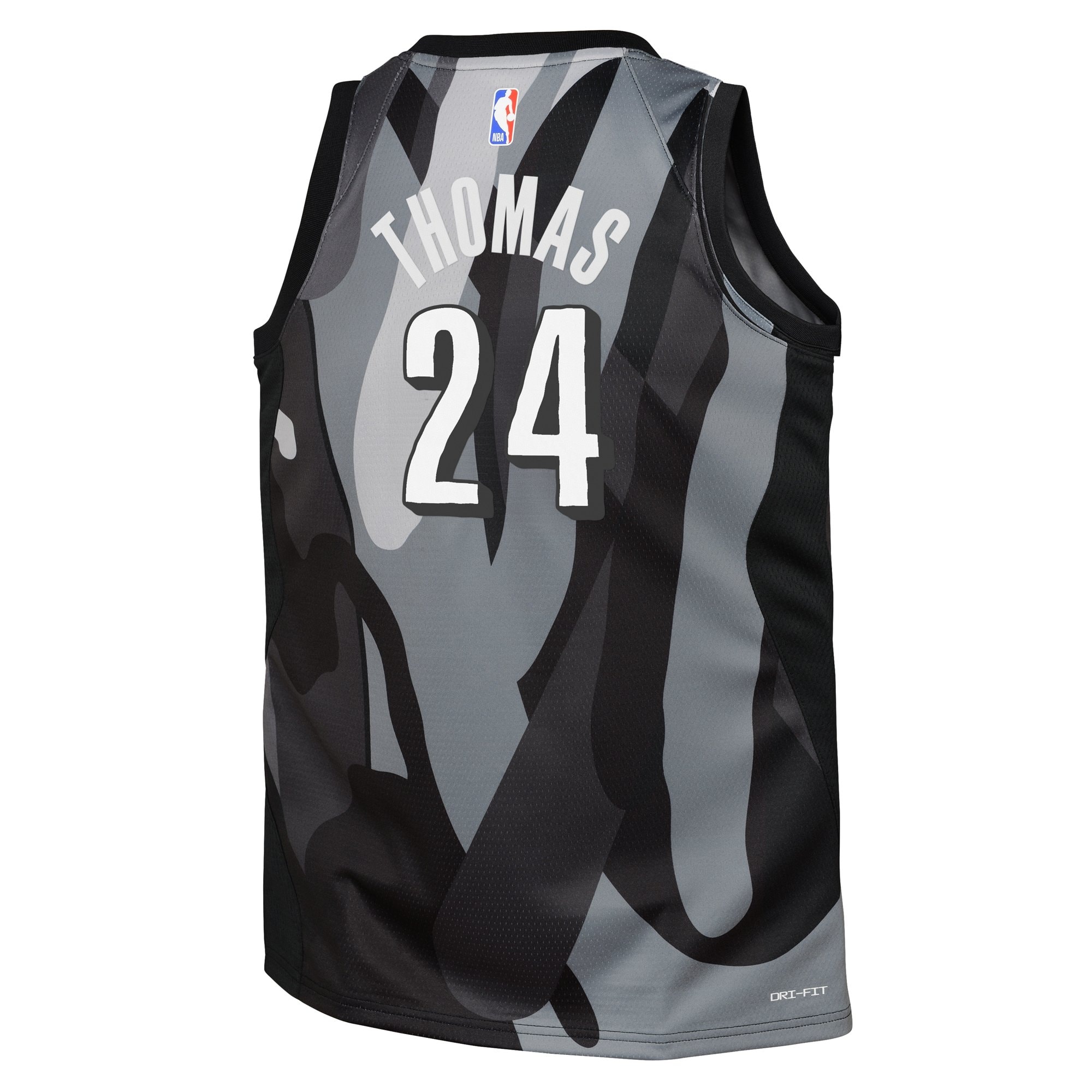 Brooklyn Nets City Edition Swingman Jersey 2024 Black Cam Thomas Youth