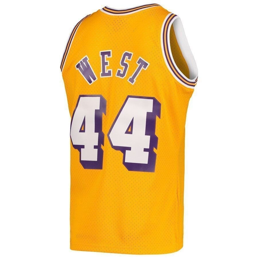 Jerry West Los Angeles Lakers Mitchell & Ness Hardwood Classics 1971-72 Swingman Jersey - Gold