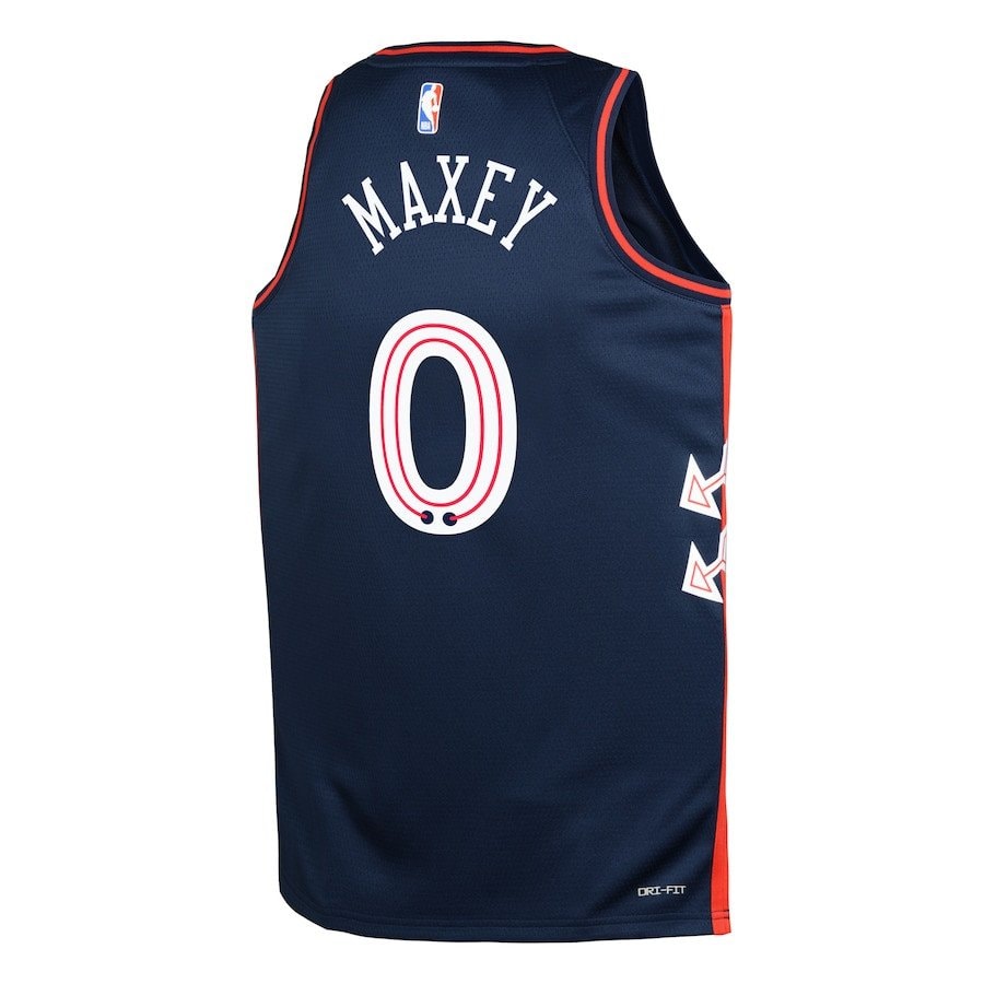 Tyrese Maxey 0 Philadelphia 76ers 2023/24 City Edition Swingman Youth Jersey Navy