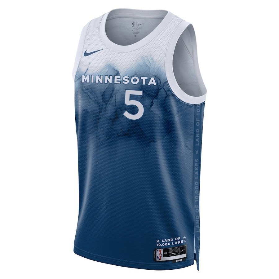Anthony Edwards 5 Minnesota Timberwolves 2023/24 City Edition Swingman Jersey Blue Multicolor