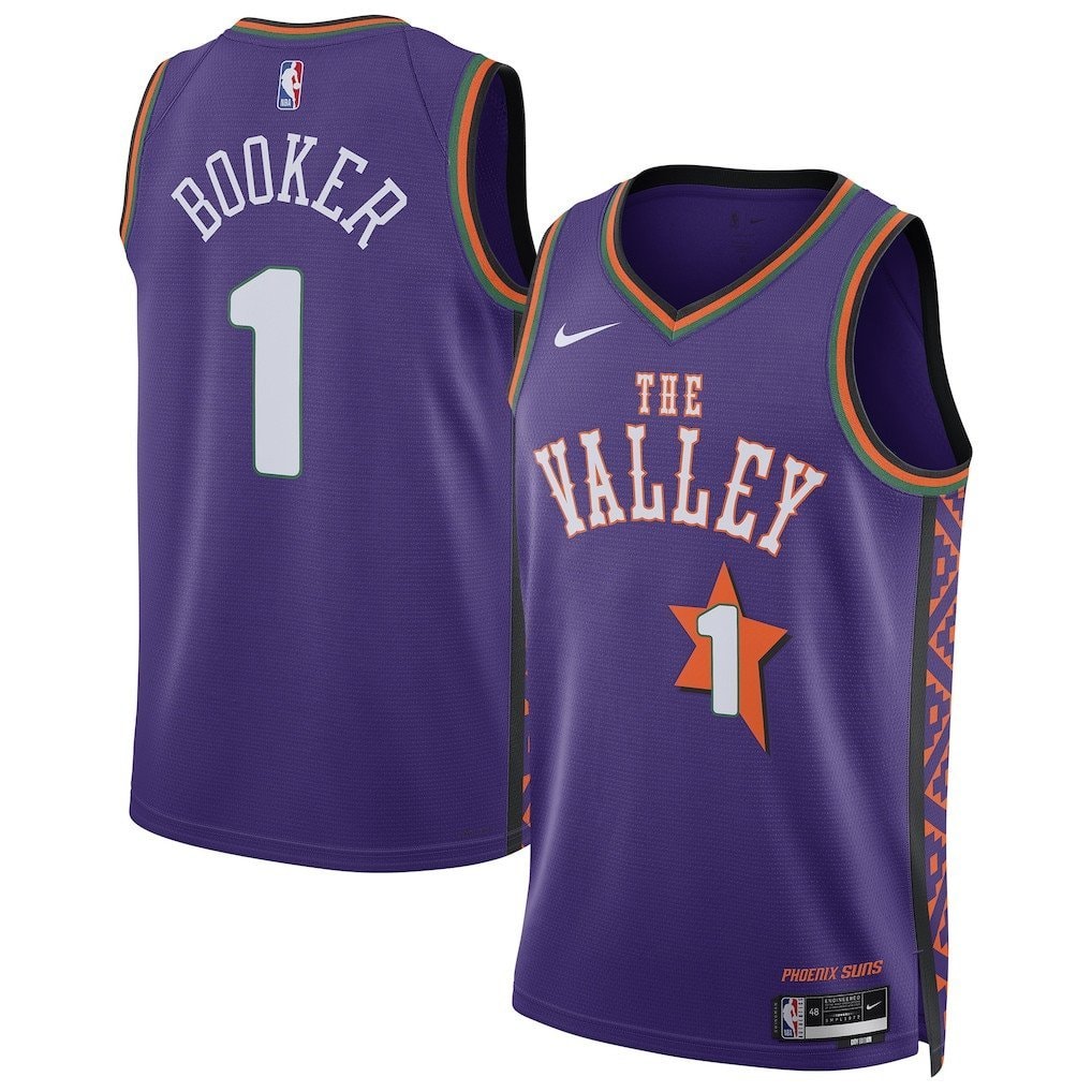 Devin Booker 1 Phoenix Suns Unisex 2024/25 Swingman Player Jersey City Edition Purple