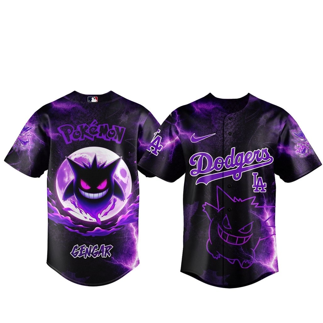 Baseball Team x Pokemon Gengar 2026 Baseball Jersey Version 3