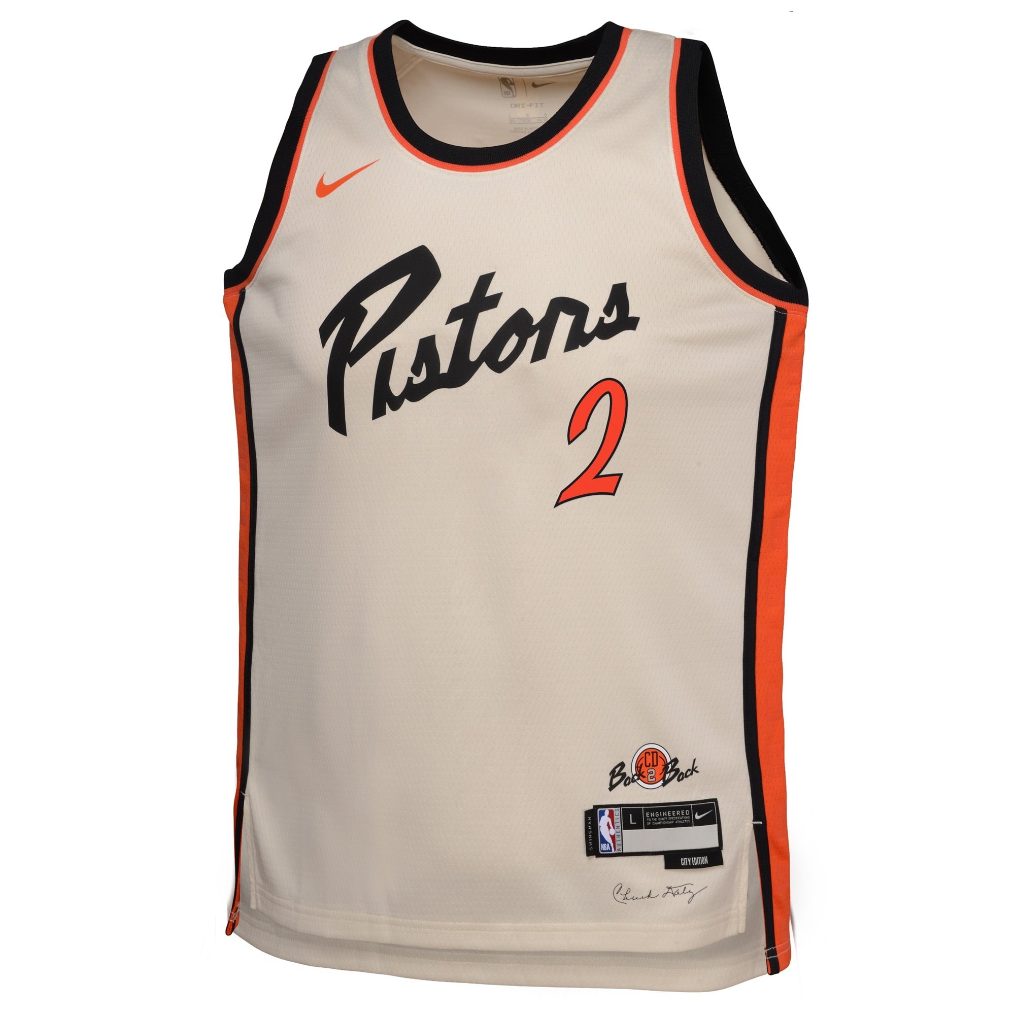 Detroit Pistons 2024 City Edition Swingman Jersey Crema Cade Cunningham Youth S-3XL