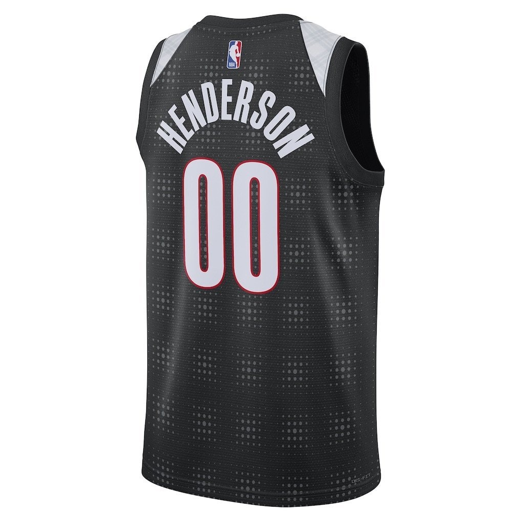 Scoot Henderson 00 Portland Trail Blazers Unisex 2024/25 Swingman City Edition Jersey - Black