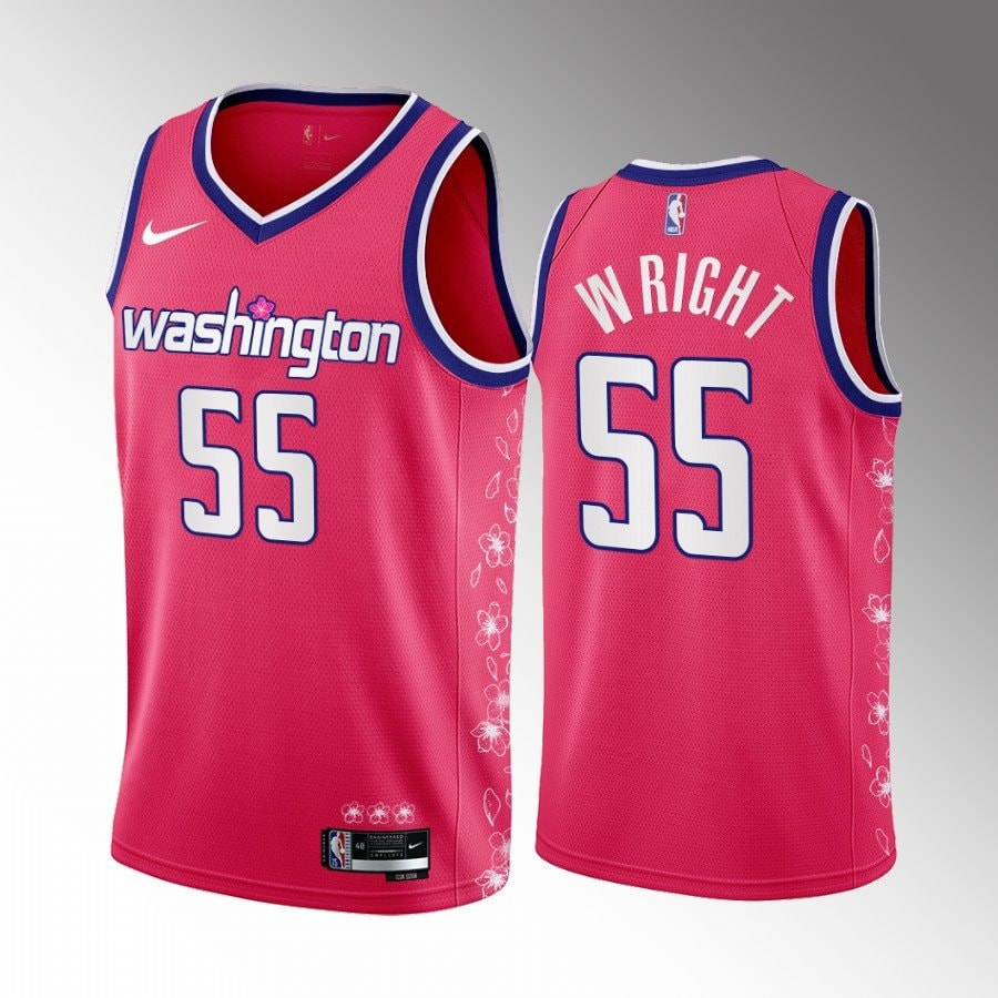 Basketball Team Delon Wright 55 Cherry Blossom City Pink Jersey