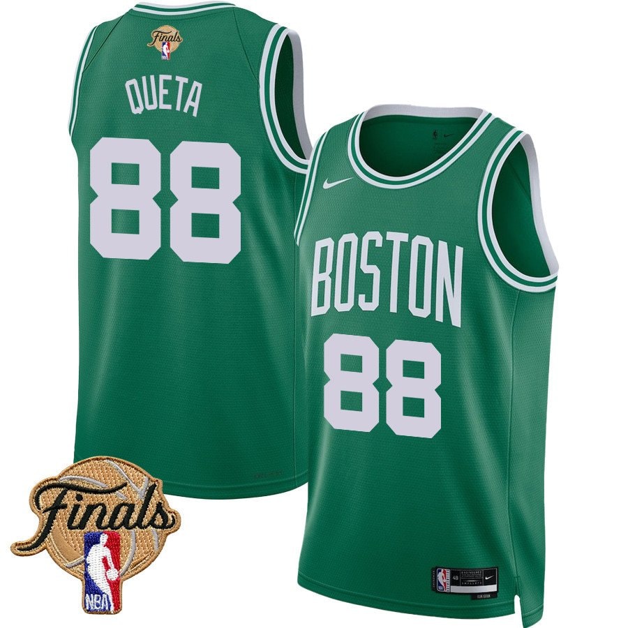 Neemias Queta 88 Boston Celtics 2024 Finals Patch Icon Edition Jersey Kelly Green