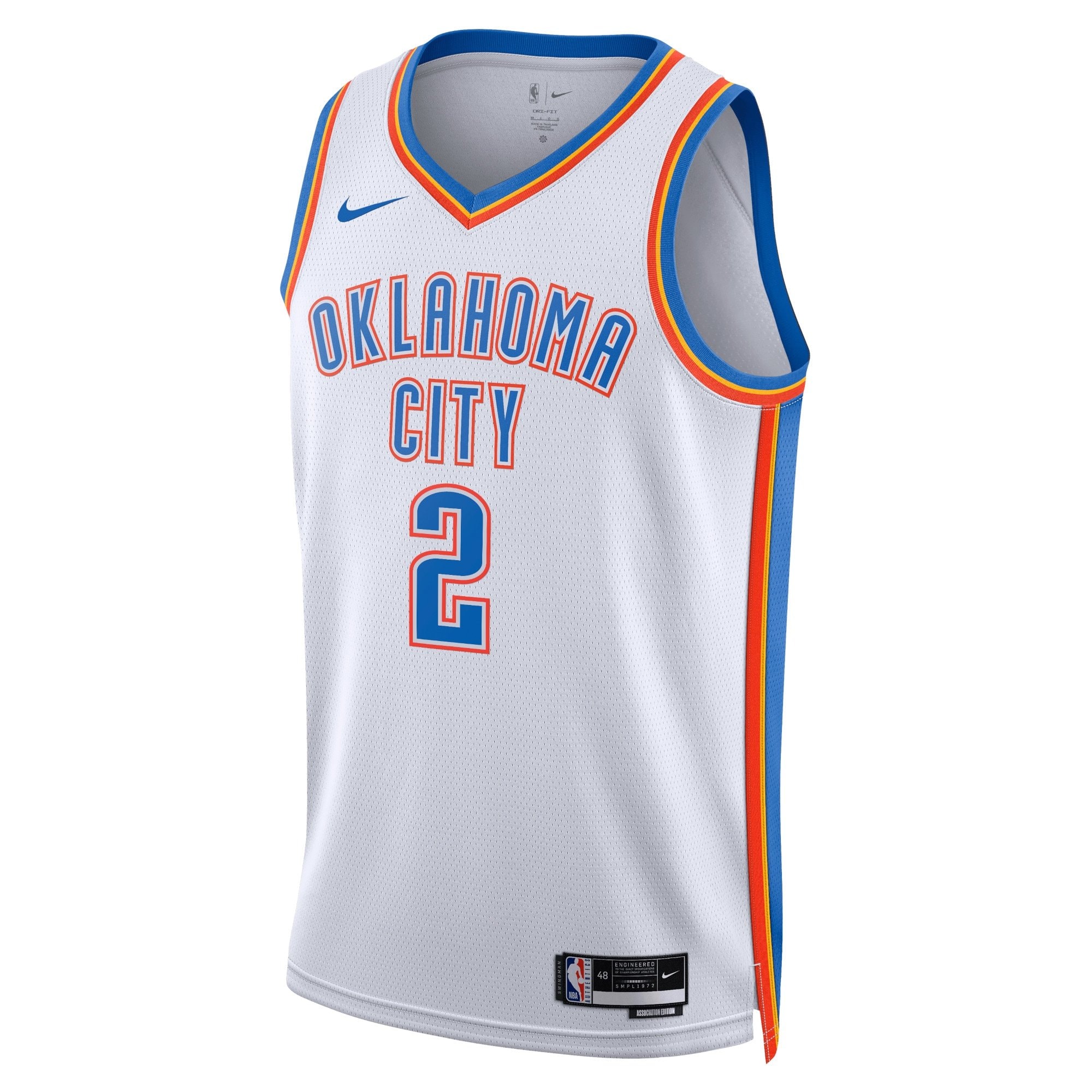 Oklahoma City Thunder Association Edition Swingman Jersey White Shai Gilgeous-Alexander Unisex