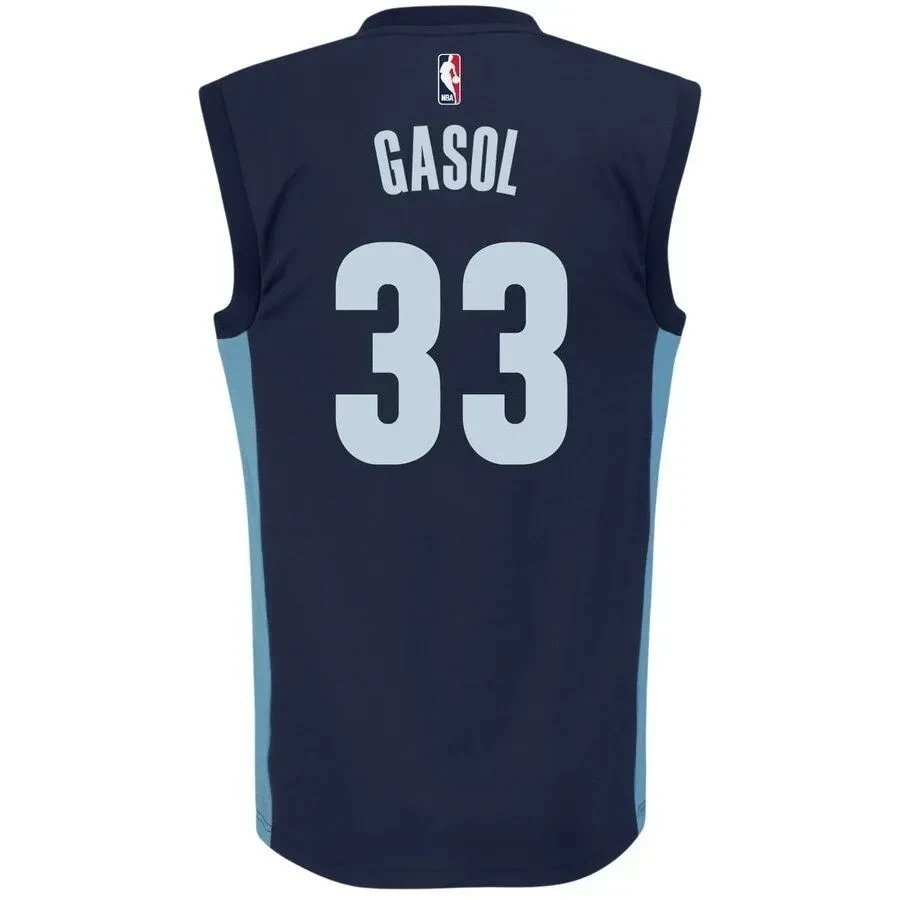 Marc Gasol Memphis Grizzlies Jersey Navy Blue Unisex 100% Polyester