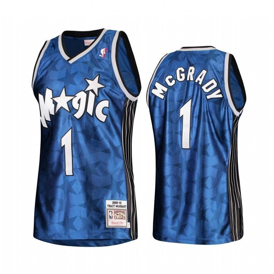 Men's Tracy McGrady 1 Orlando Magic Road Hardwood Classics Jersey Multicolor