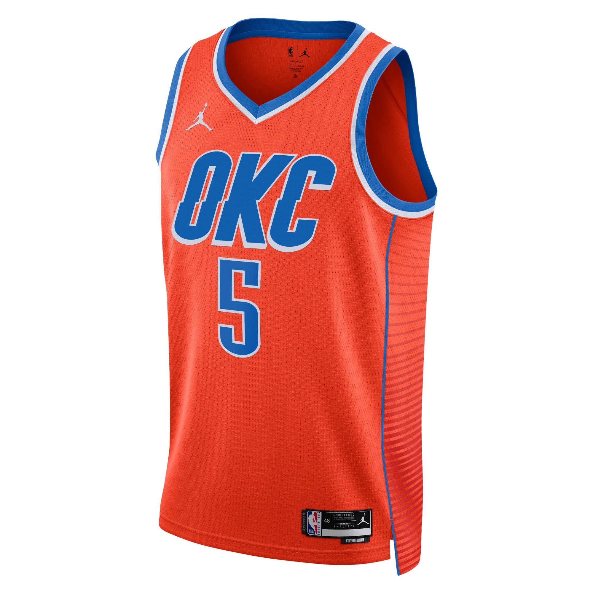 Oklahoma City Thunder Jordan Statement Edition Swingman Jersey Orange Luguentz Dort Unisex