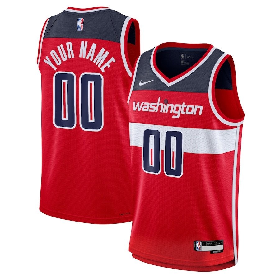 Washington Wizards 2023/24 Icon Swingman Custom Men Jersey Red Multicolor